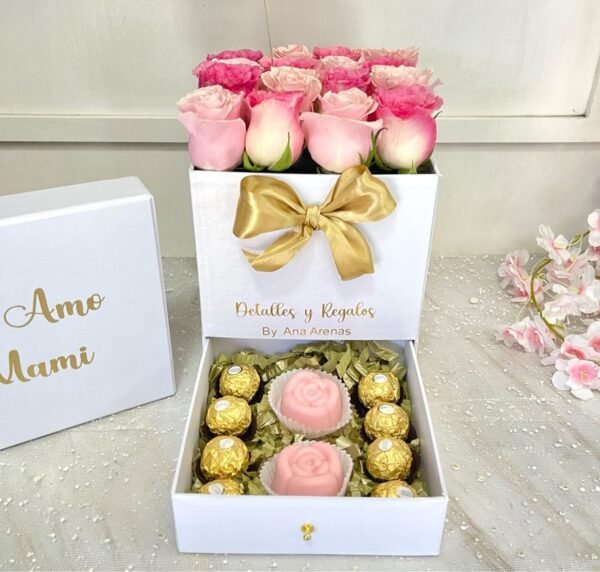 Caja de Lujo Floral Gaveta con rellenos