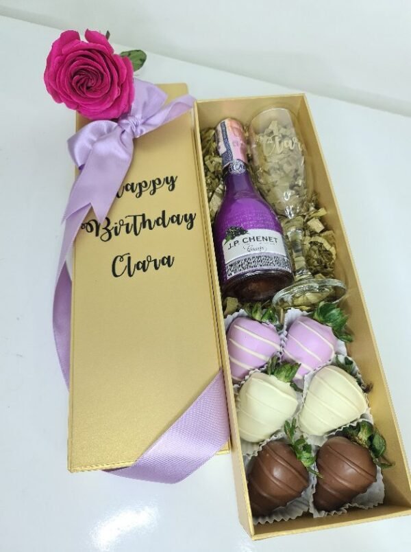 Caja de lujo Jp chenet mini, copa y fresas