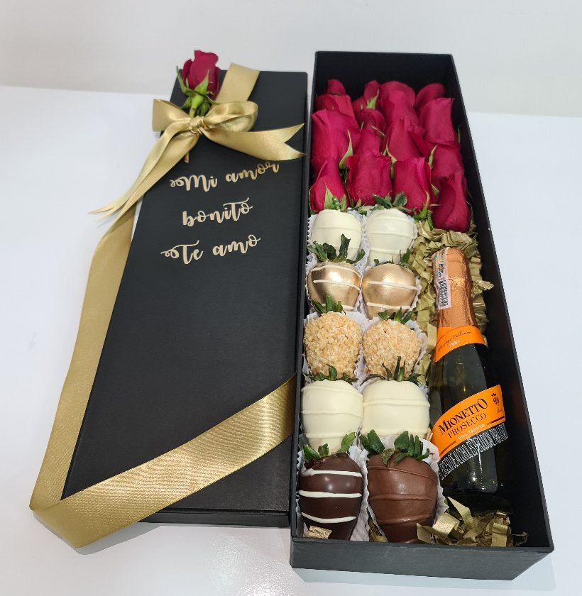 Caja de lujo Rosas y Vino (1)