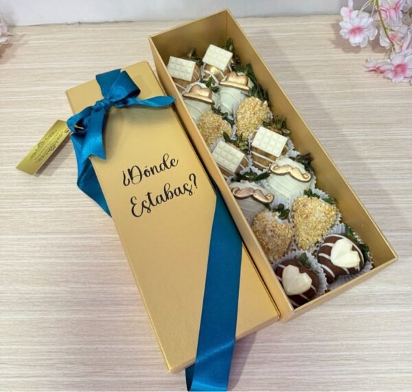 Caja de lujo con fresas 12 o 14 unidades