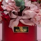 Cilindro floral de lujo Éclat con globo cromado contramarcado para el Día de la Madre – Blossom Cartagena