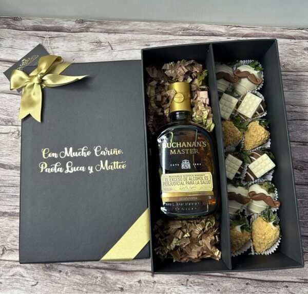 Caja de lujo Buchanans Master y fresas