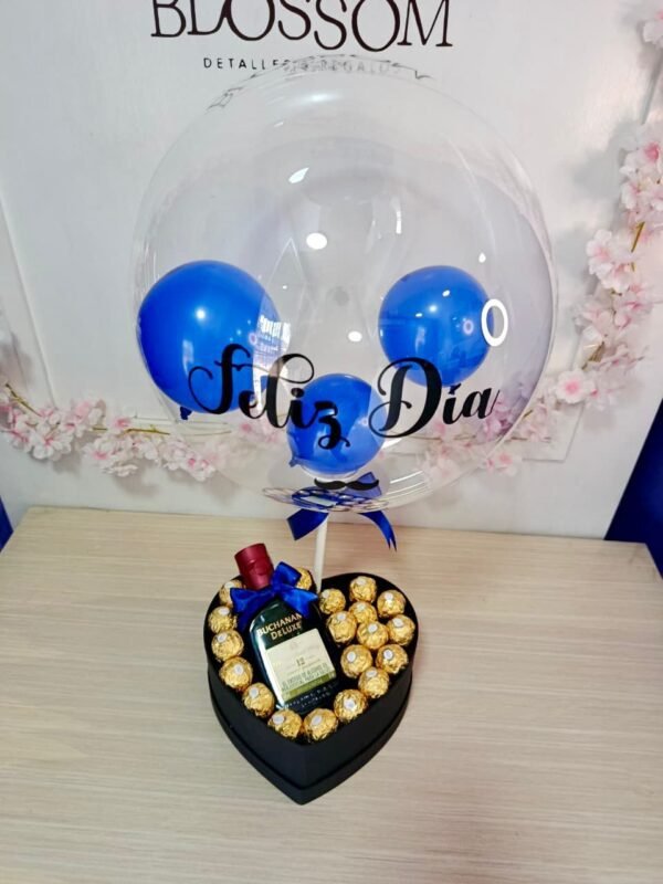 Corazón de lujo con Ferrero Rocher y whisky Buchanan’s Deluxe 375ml