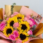 Ramo Soleil de girasoles, rosas y claveles frescos para el Día de la Madre – Blossom Cartagena